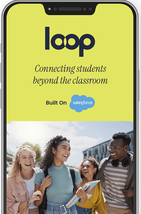 Alumni platform mockup with features